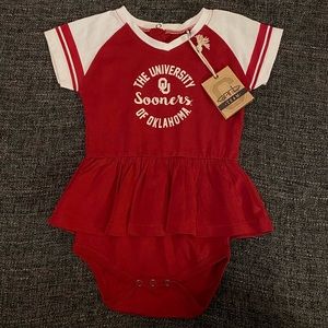 NWT Garb OU University of Oklahoma Sooners Baby Peplum Bodysuit Size 18 Months